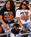 My Heart Is on That Court Basketball Mom Tee